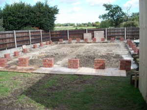 Site footings completed in preparation for new build bungalow