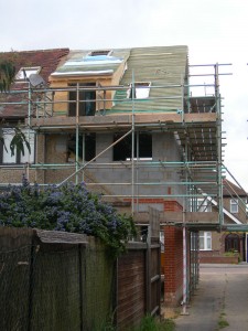 Roof dormer in new extension at rear of property