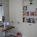 Bespoke cupboards and bookshelf made and decorated