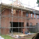 Rear of property with extension in progress to the left
