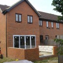 Rear of property with extension in progress to the left